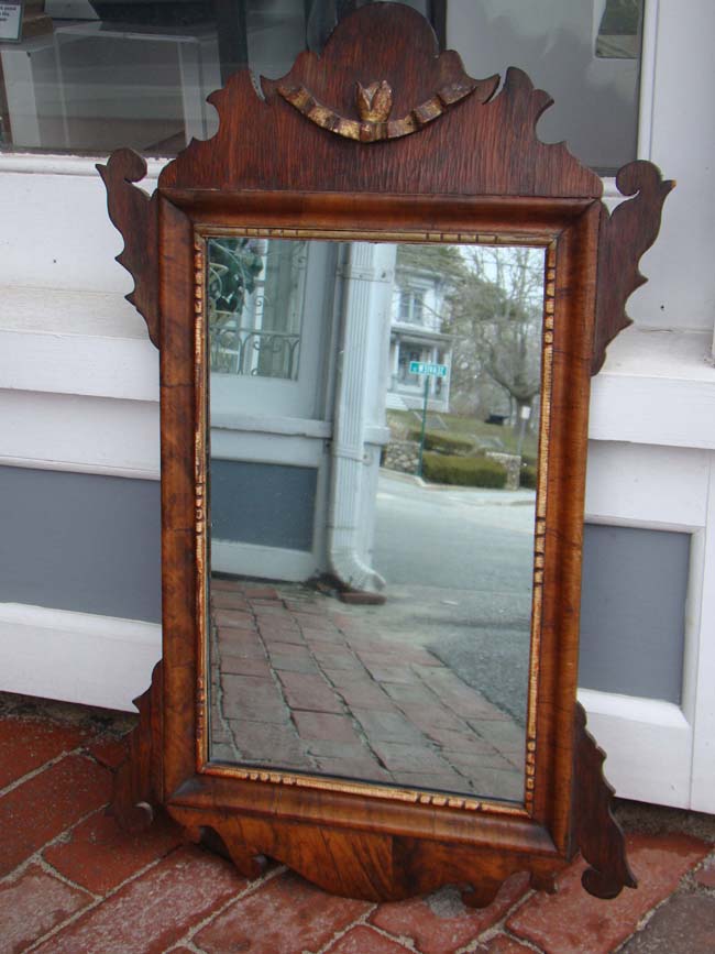 An 18th century Chippendale walnut mirror, English or American, circa 1760-1790